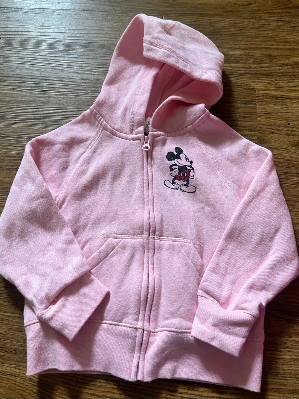 Disney Parks Walt Disney World Minnie Mouse Zip Up Pink Hoodie - Kids XS 4-5